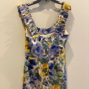Maggie London size 10 multi color floral watercolor pattern dress